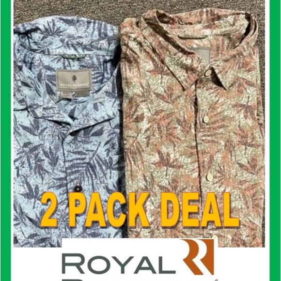Royal Robbins 2-PACK Tropical Print Men's Shirts - Blue and Brown - Picture 11 of 11